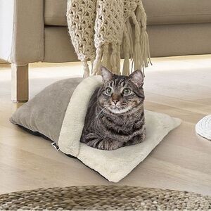 Woof Chenille Pet Sack - Cozy Tunnel Bed for Small Dogs or Cats